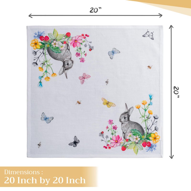 Maison d' Hermine Cloth Napkins Set of 4 100% Cotton Everyday Reusable Square Napkins Cloth Washable, Dinner, Party, Wedding, Restaurant, Spring/Summer (Printemps, 20" x 20") - Image 4